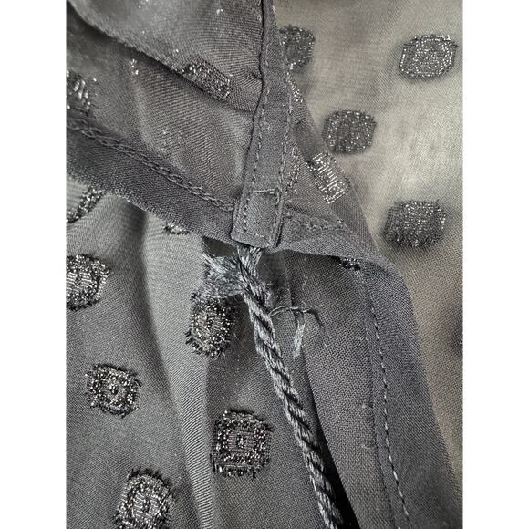 NY & Co Womens Sleeveless Sheer Top M Black Glitter Polka Dot Whimsigoth Fairy - Picture 7 of 14